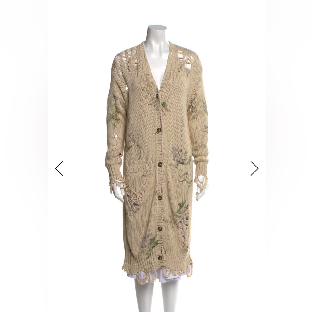 R13 Cream Floral Cardigan